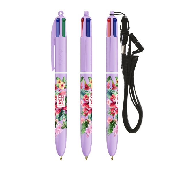 Esferográfica BIC® 4 Colours® Pastel + Lanyard