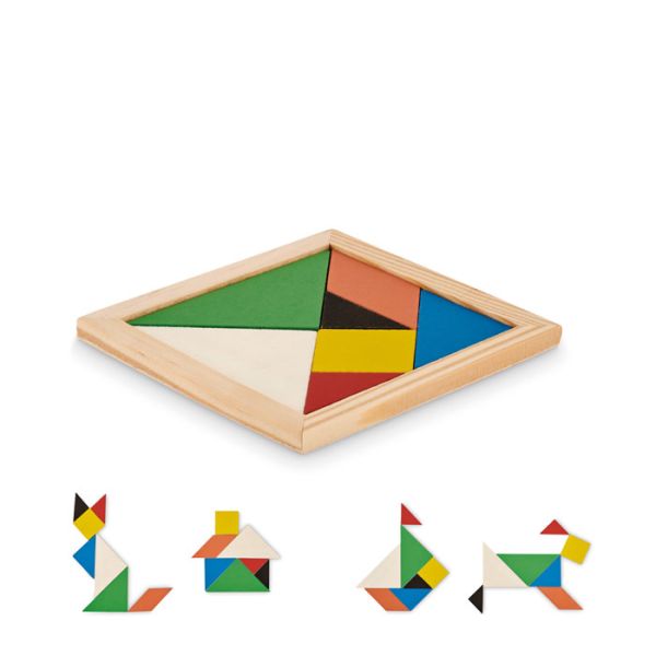 Puzzle Tangram em madeira