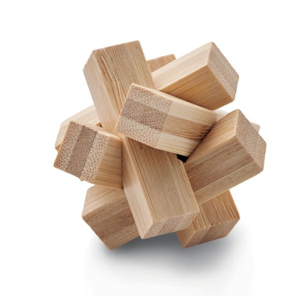 Puzzle bambu forma de estrela